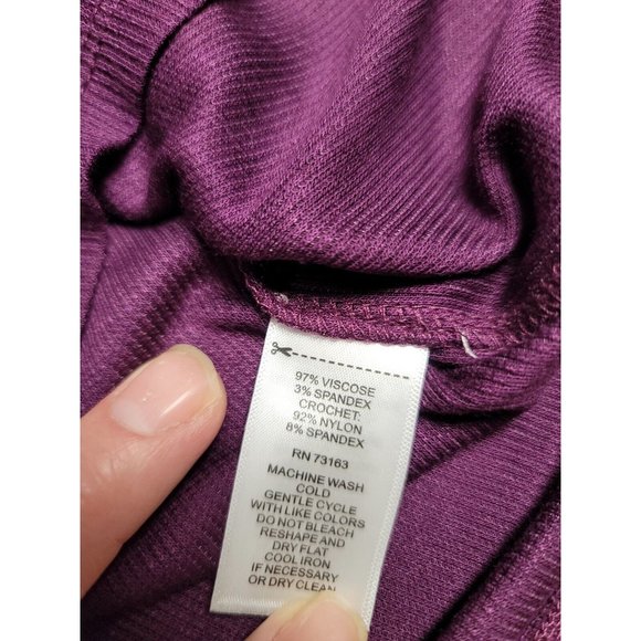 Cable & Gauge Purple 3/4 Sleeve V Neck Blouse Size S - Picture 8 of 8